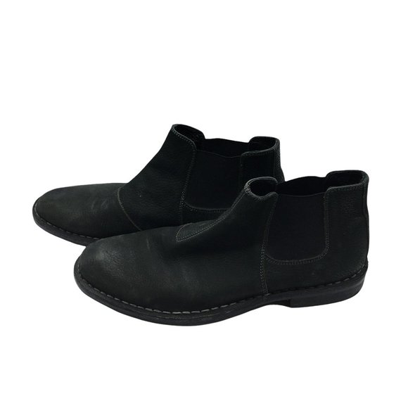 Aston Grey Shoes | Aston Grey Chelsea Boots Men Size 10.5 Black Leather Elastic Gore Panel Slip-On | Color: Black | Size: 10.5 | Emandmome's Closet